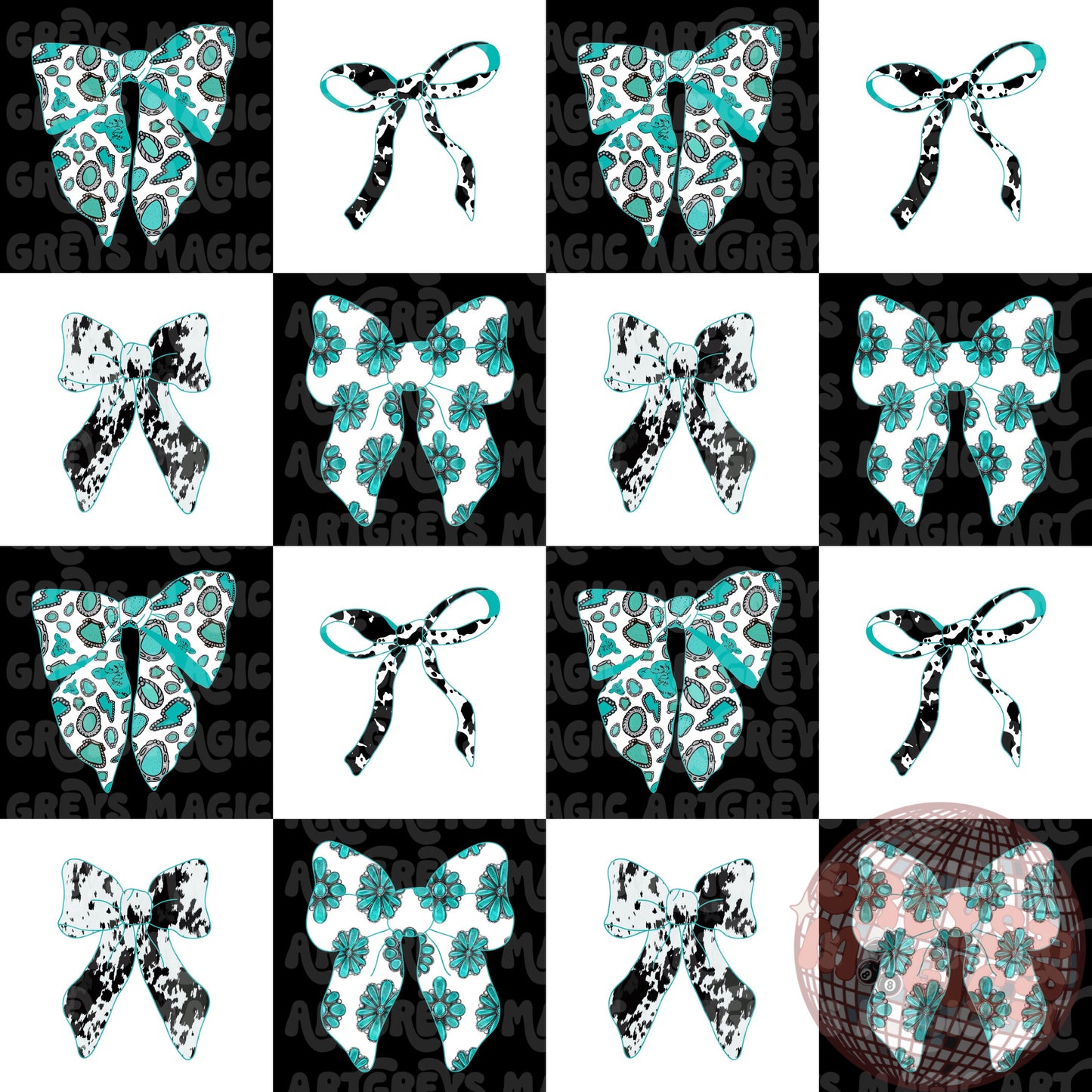 Checkered Western Bows Seamless File