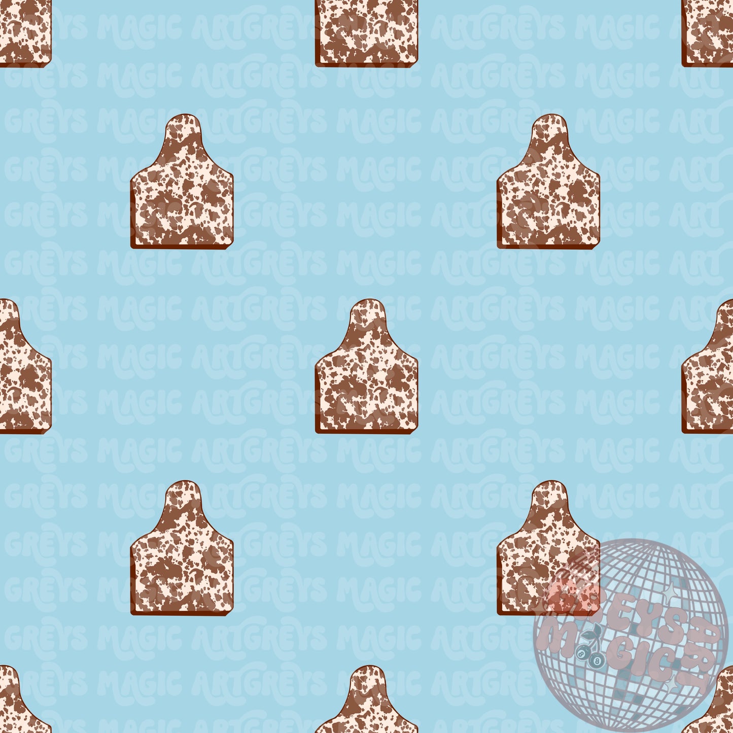 Brown Cowprint Cow Tags Coord Seamless File