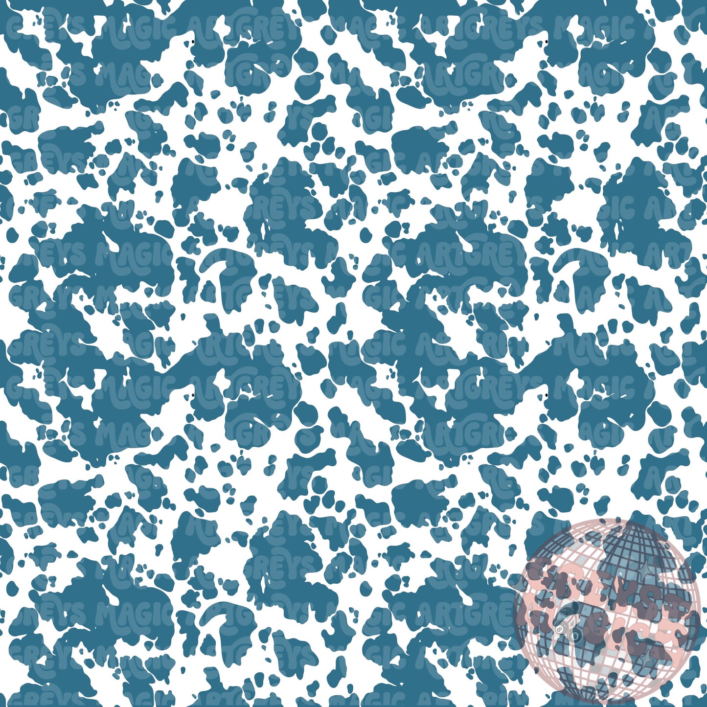 Navy Blue Cowprint Coord Seamless File