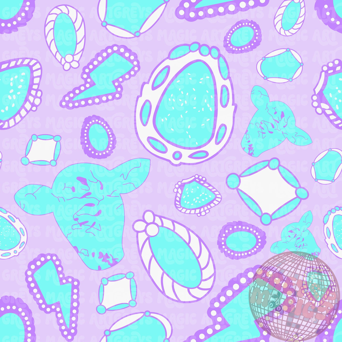 Blue And Purple Western Conchos Seamless File