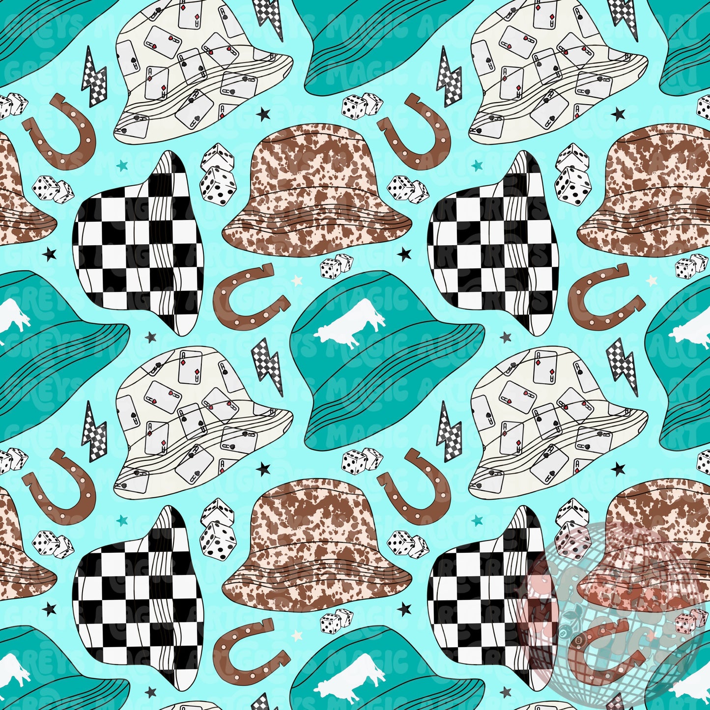 Boy Western Bucket Hats Seamless File