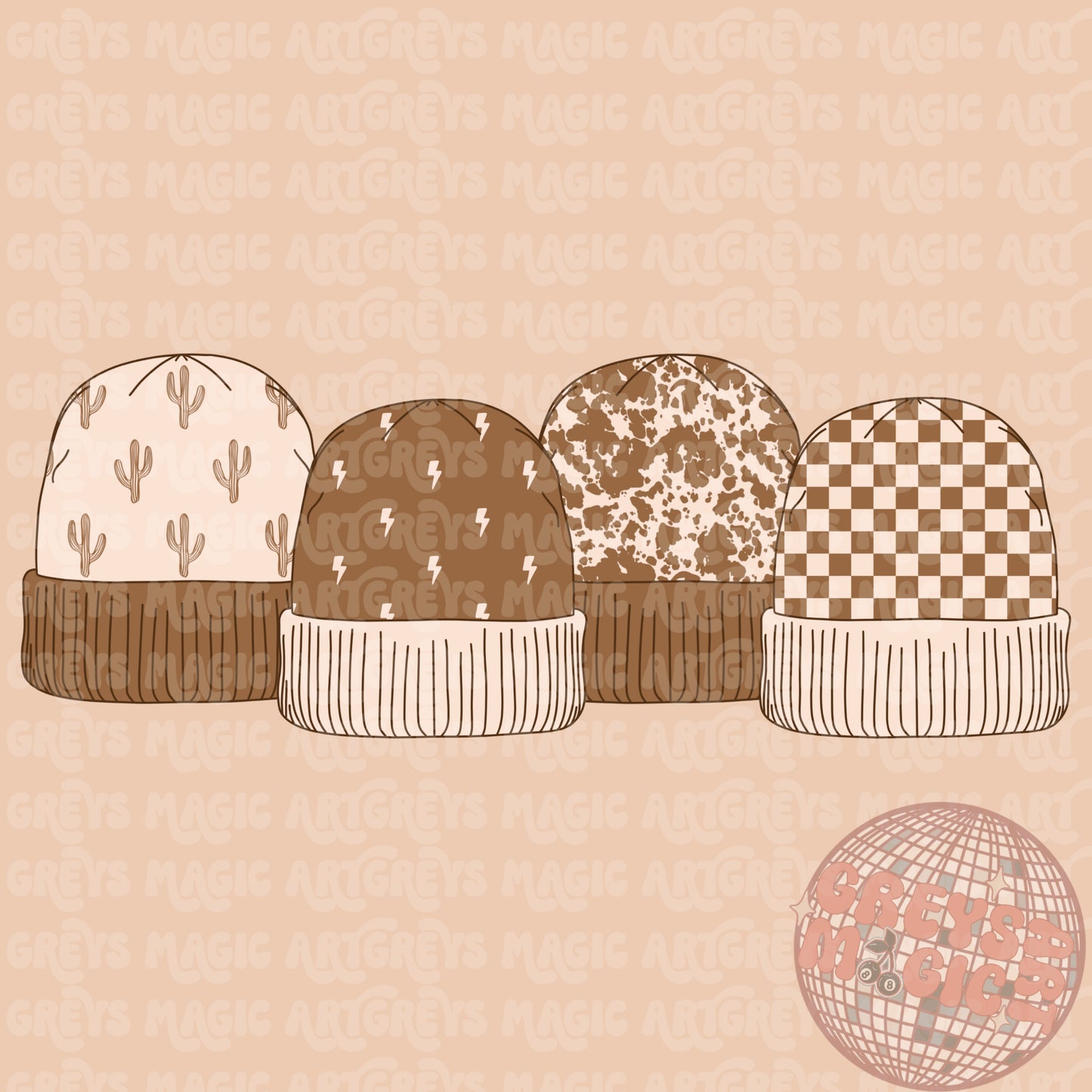 Neutral Western Beanies PNG
