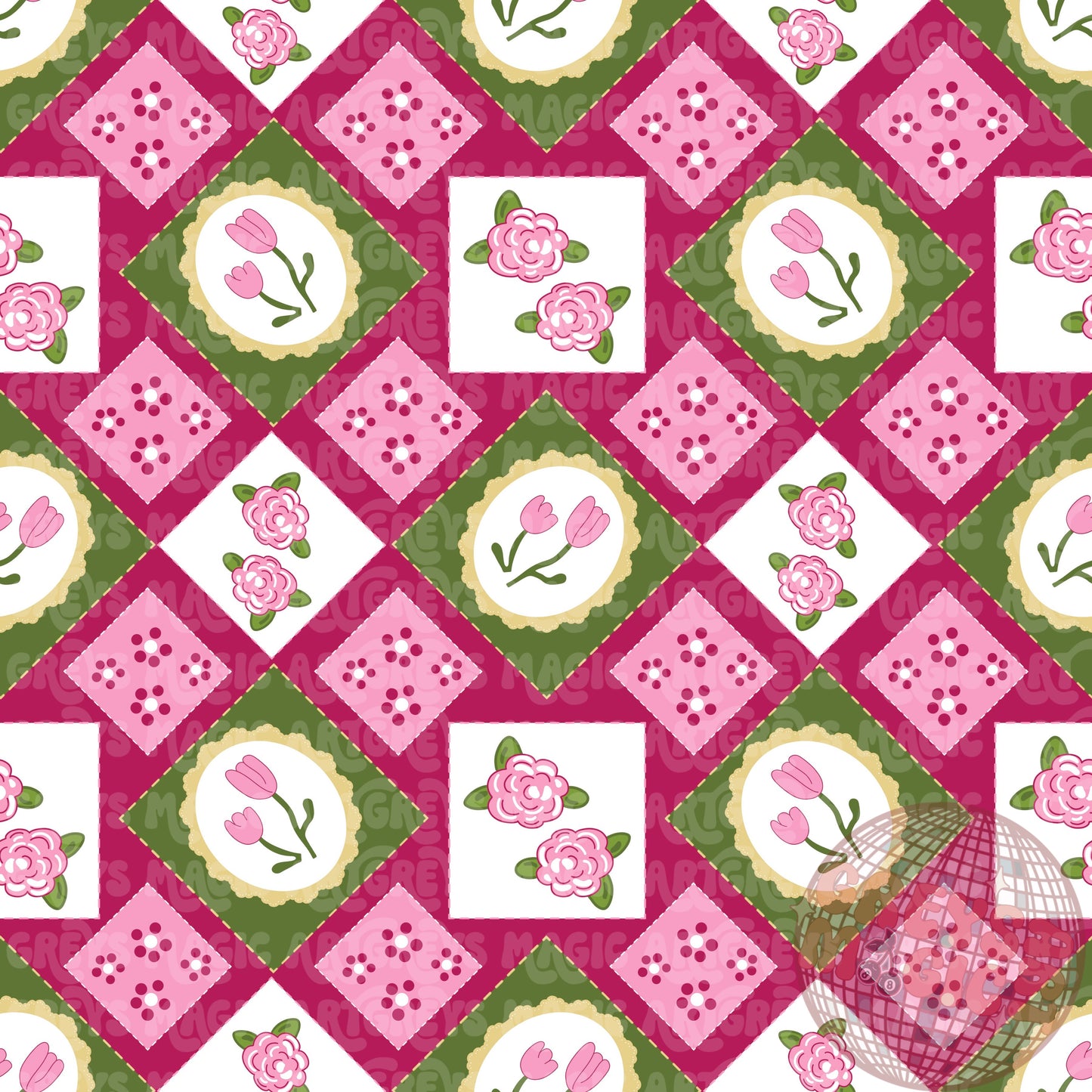 Spring Floral Quilt Seamless File