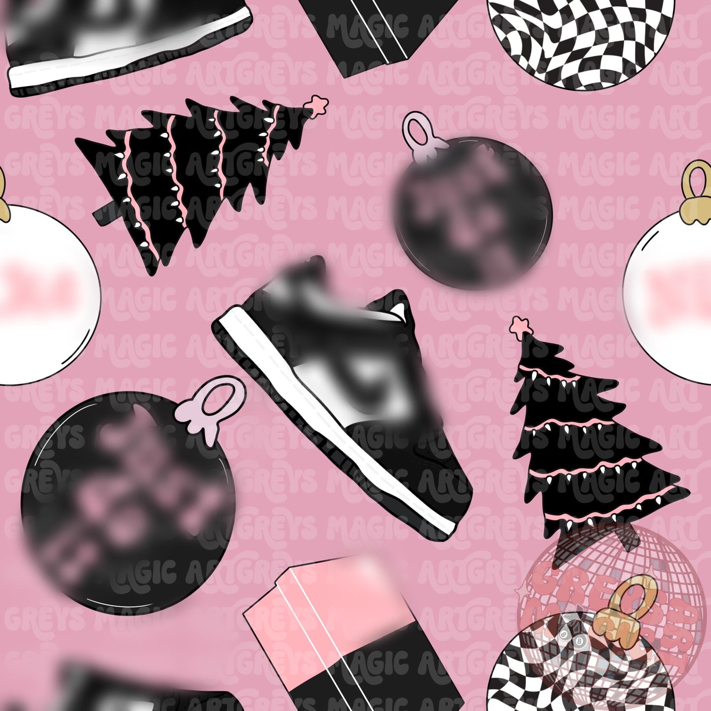 Pink Christmas Shoes Seamless File