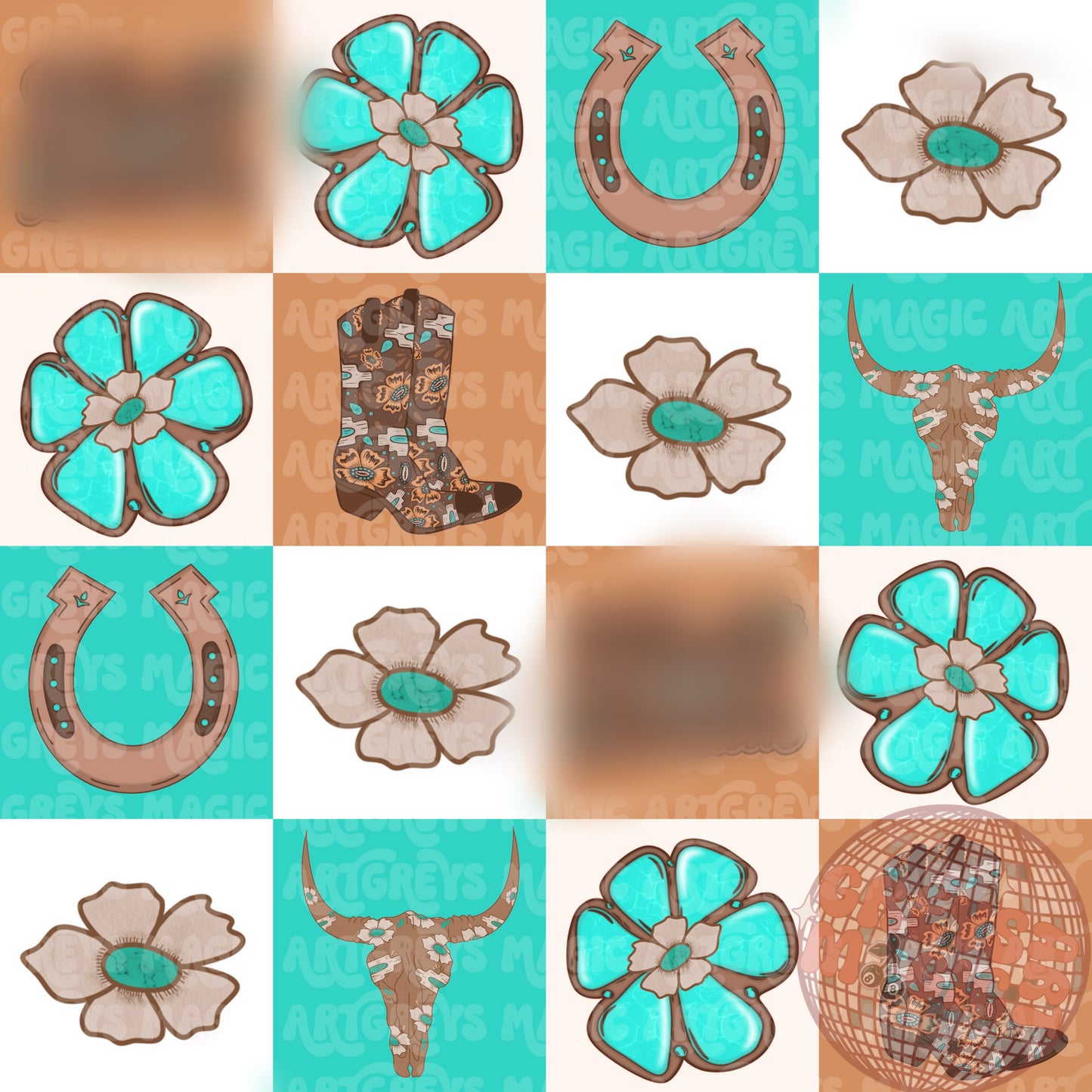 Western Harley Checkered Seamless File
