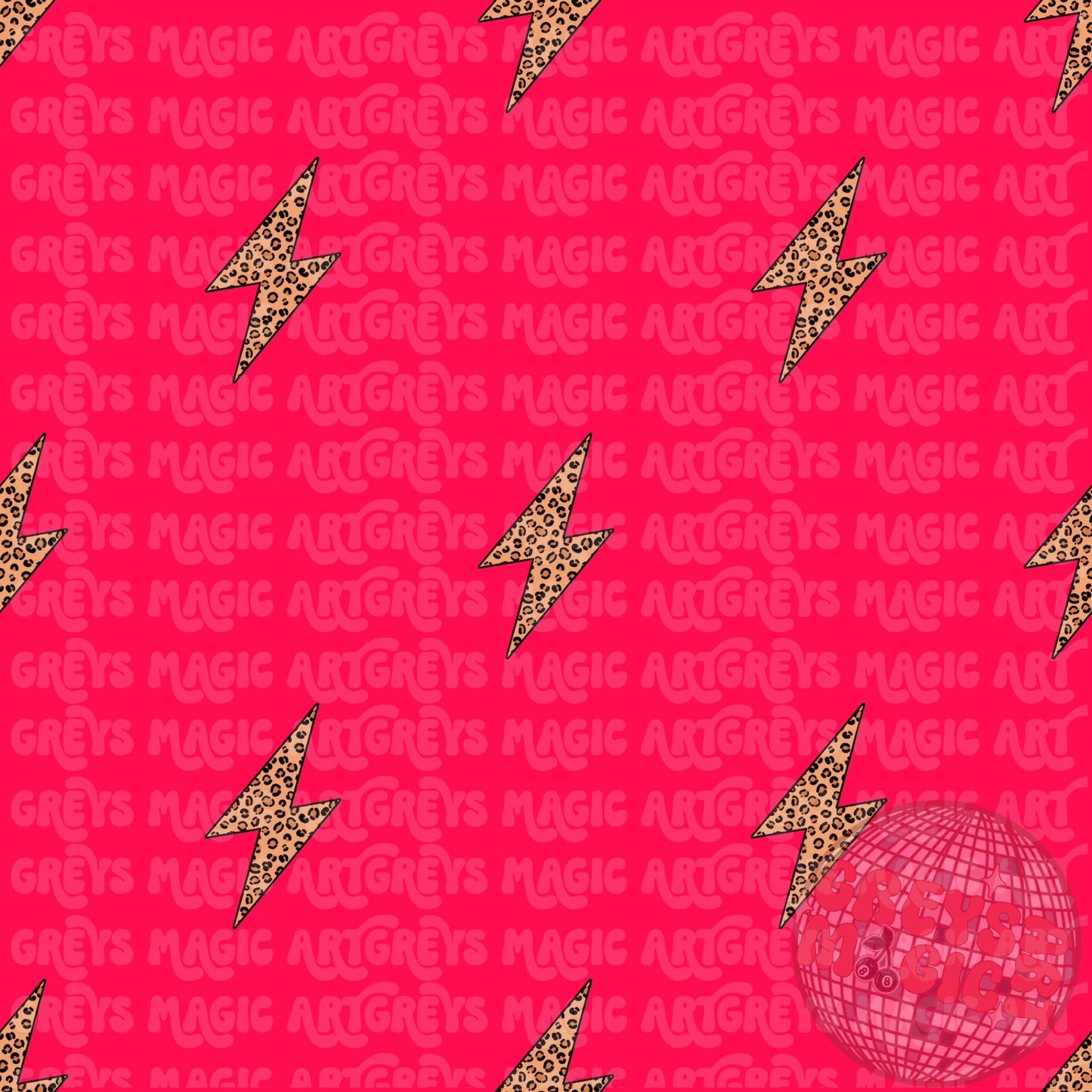 Hot Pink Cheetah Lightening Bolt Seamless File