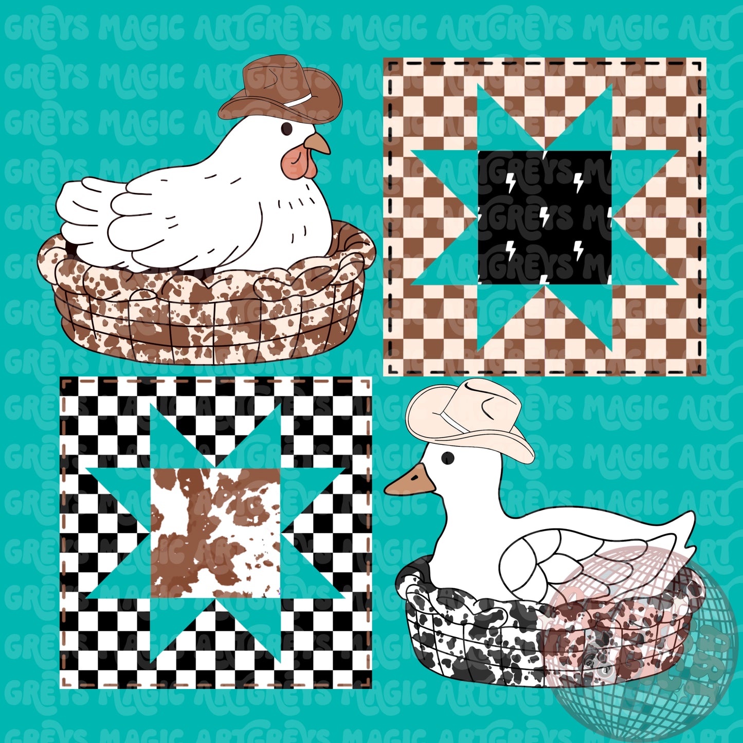 Western Chicken & Duck Basket PNG