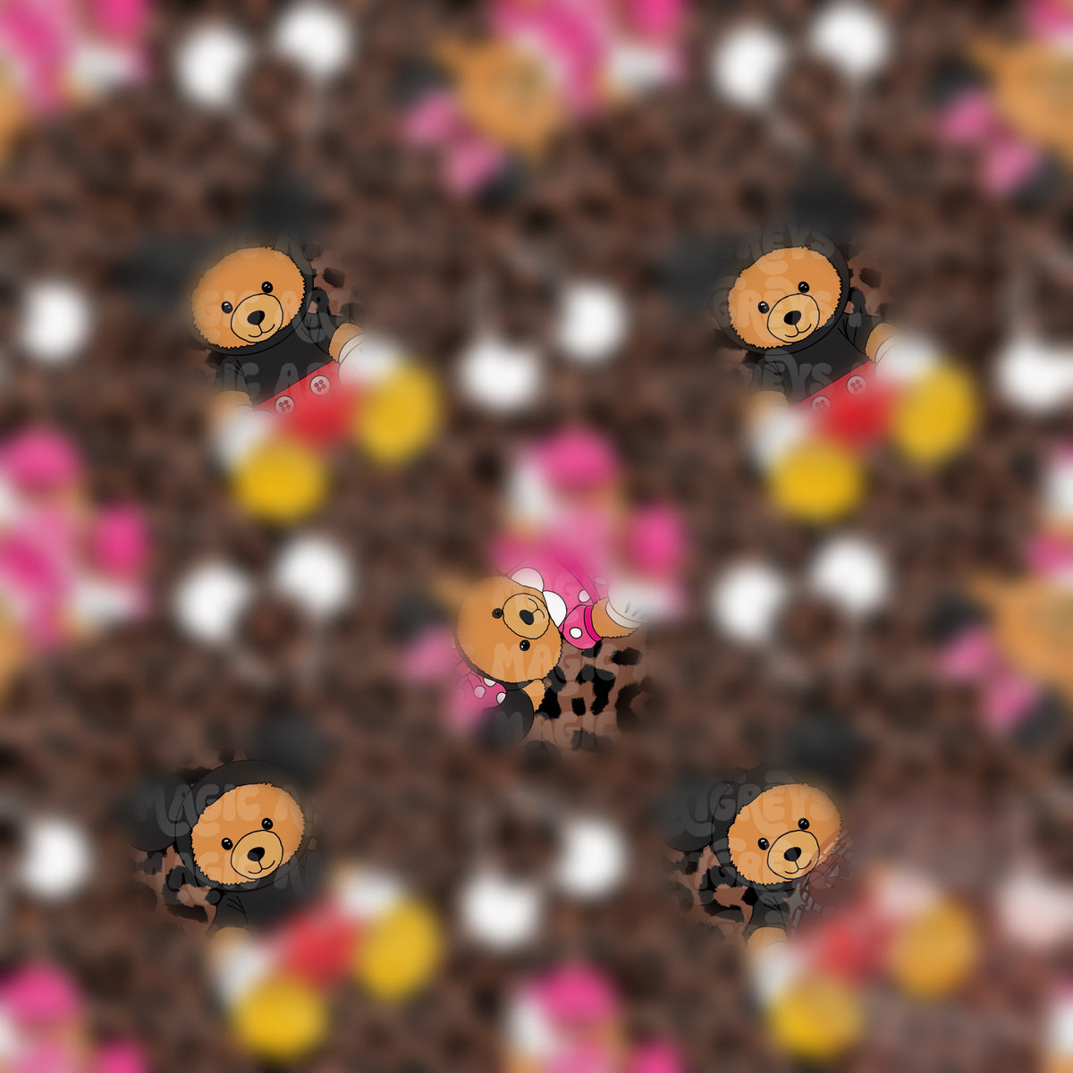 Cheetah Mouse Bear And Friend Seamless File