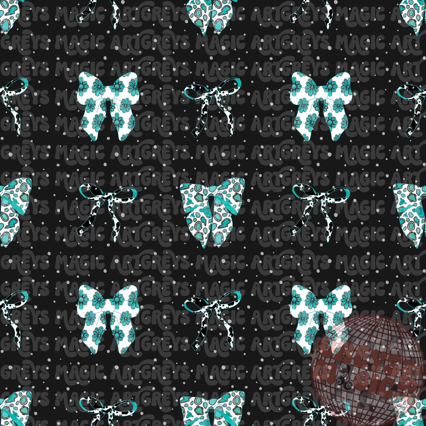 Turquoise Western Bows Seamless File