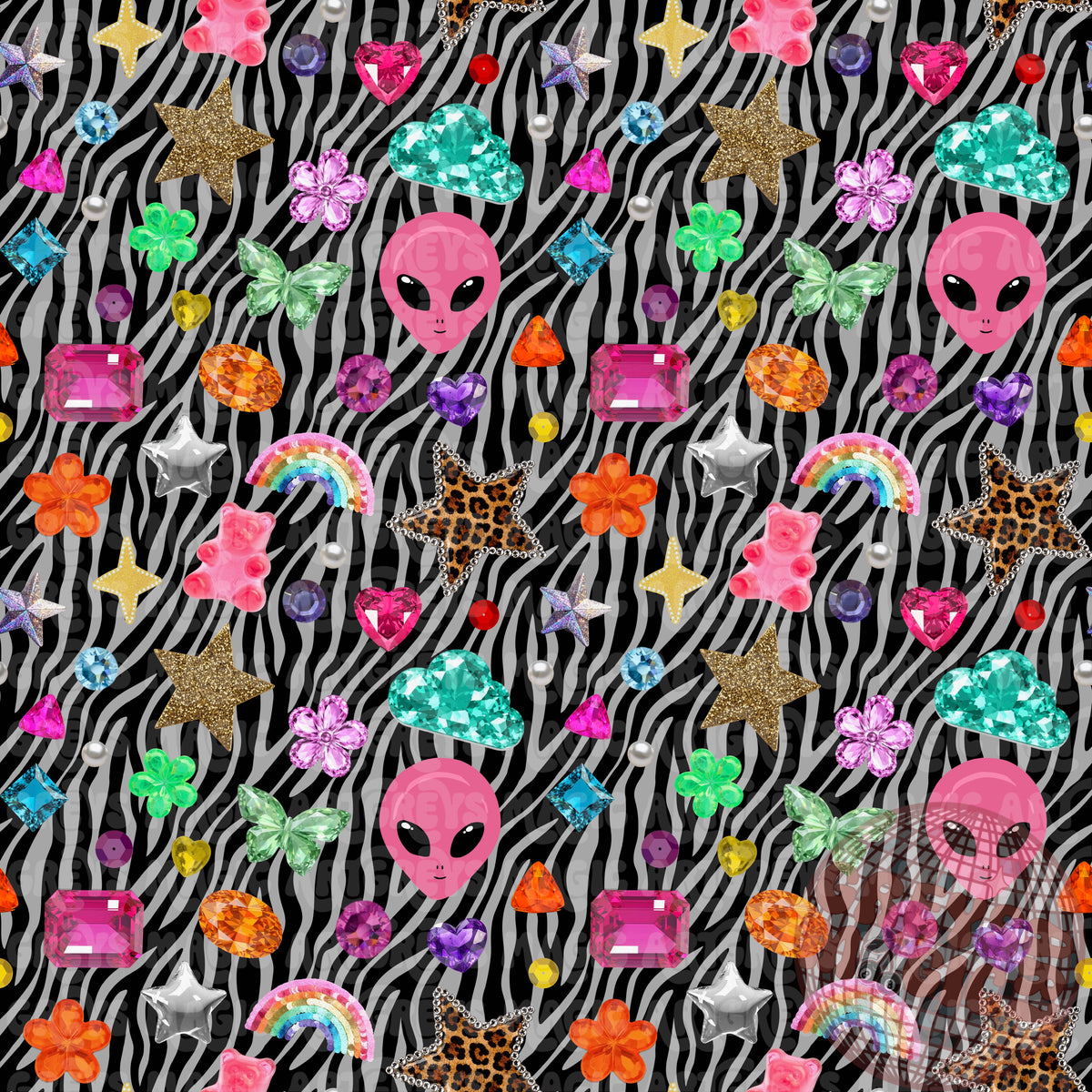 Zebra Whimsy Jewels Seamless File