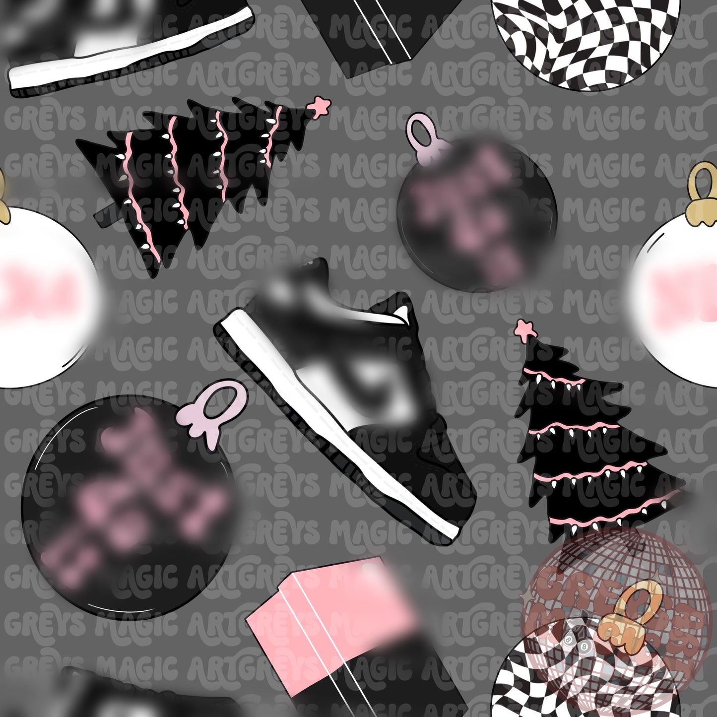 Grey Christmas Shoes Seamless File
