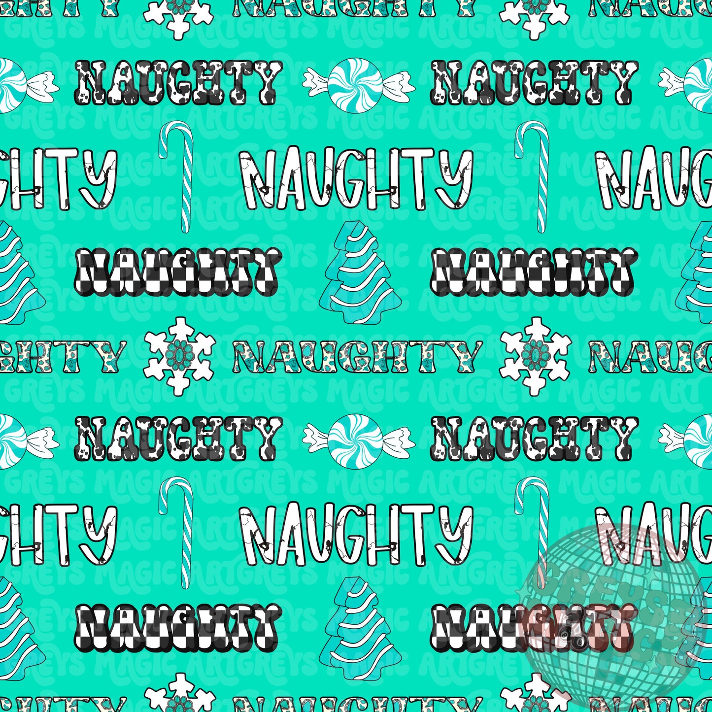 Christmas Naughty Western Seamless File