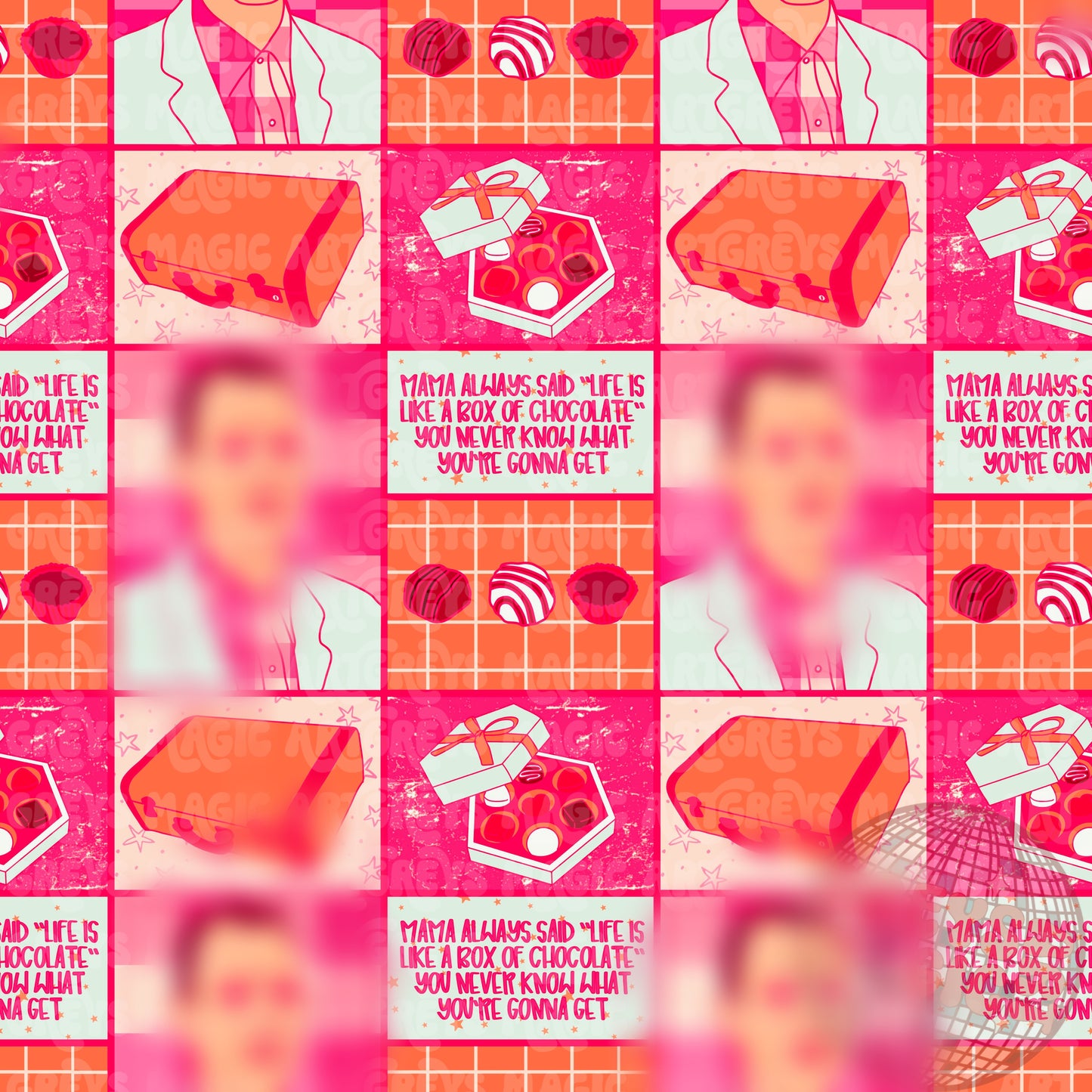 Pink Box Of Chocolates Patchwork Seamless File