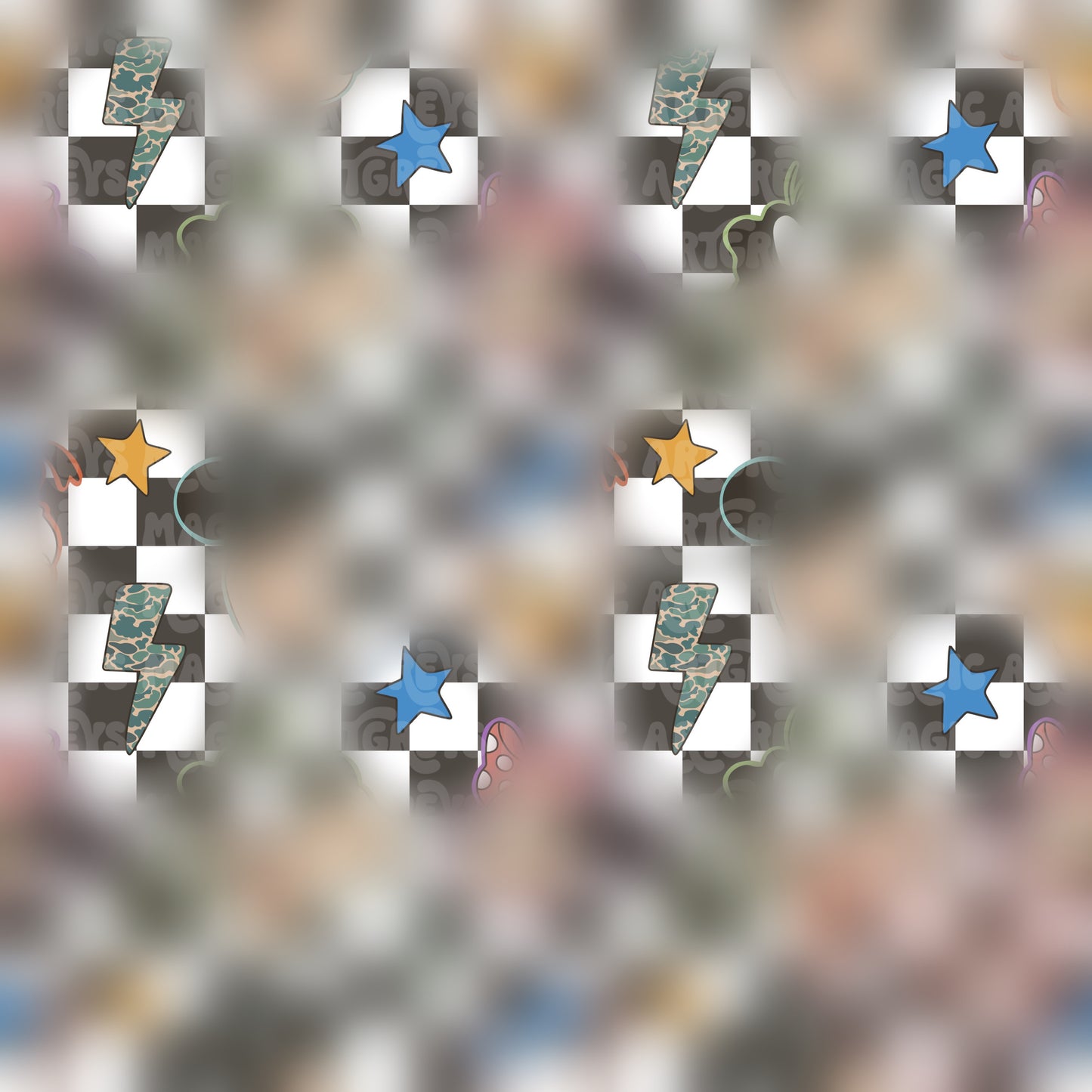 Muted Checkered Mouse And Friends Seamless File