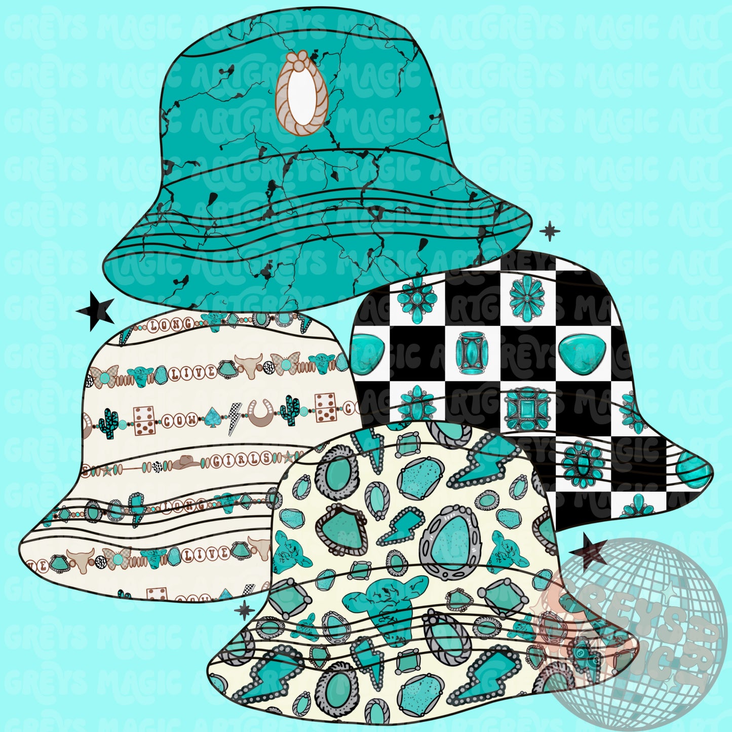Girl Western Bucket Hats PNG