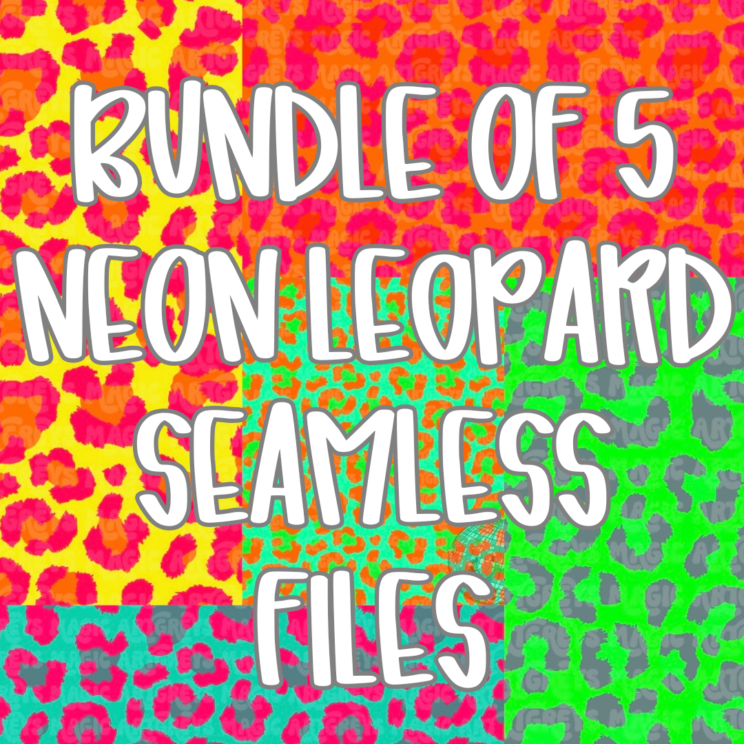 Bundle of Neon Leopard 5 Seamless Files