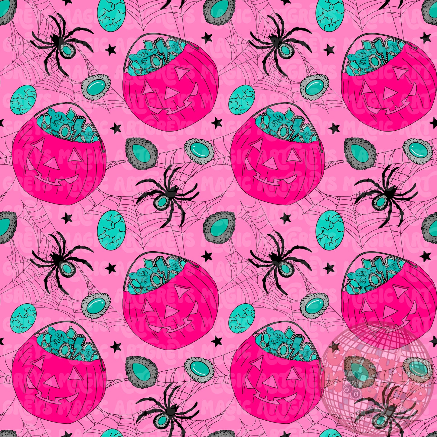 Concho Pink Pumpkin Basket Seamless File