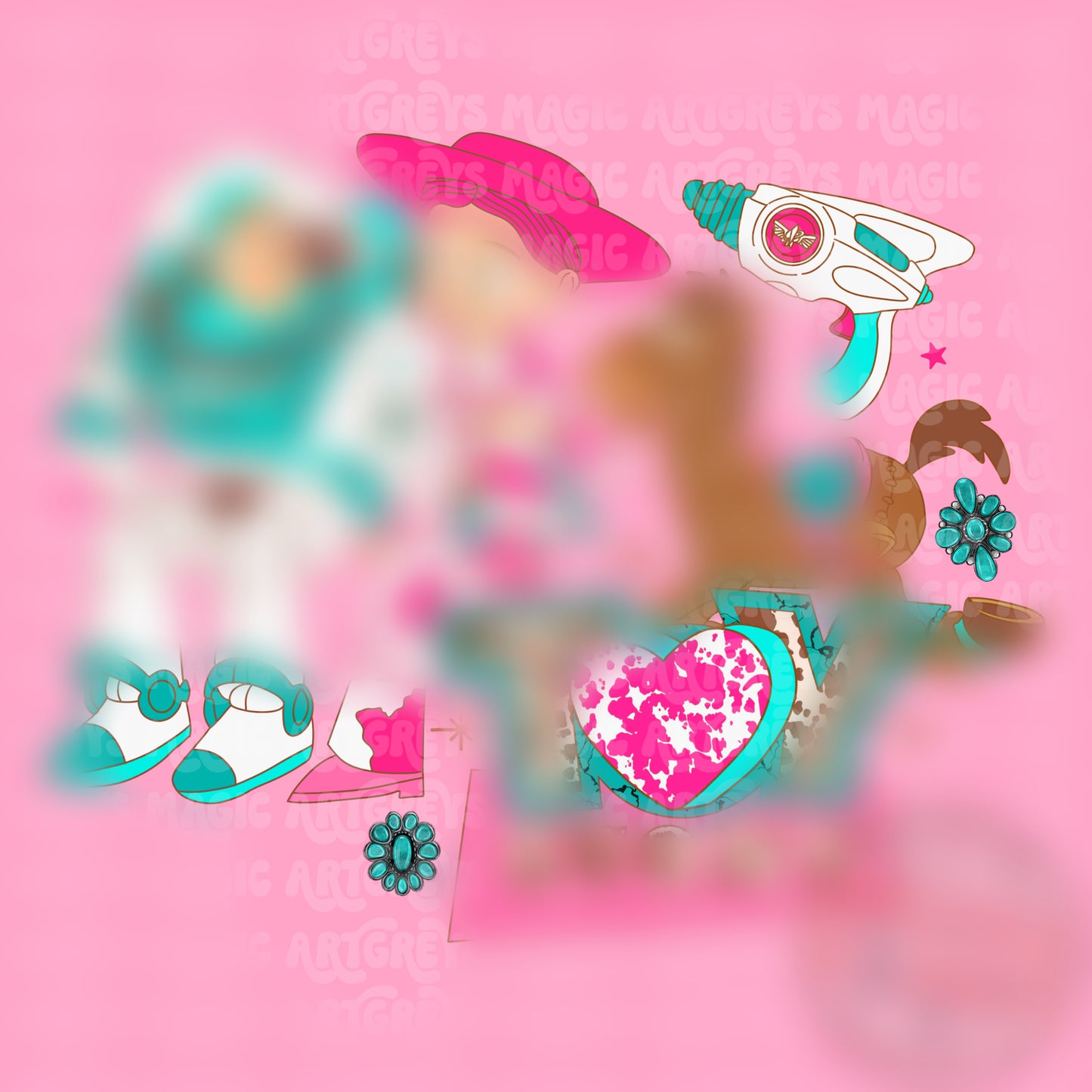 Pink Western Buzz Girl TS PNG