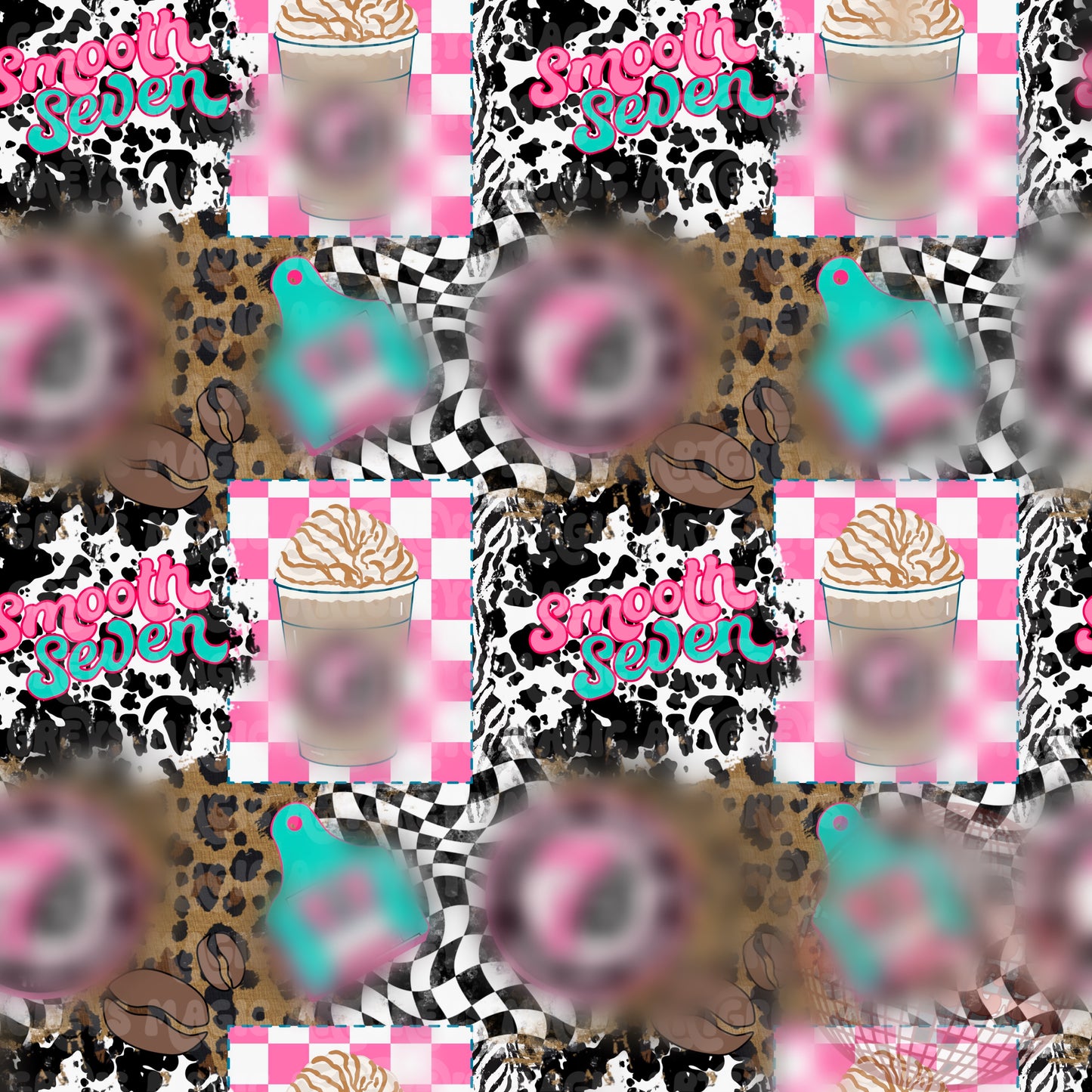 7B Cheetah Cowprint Checkered Seamless File