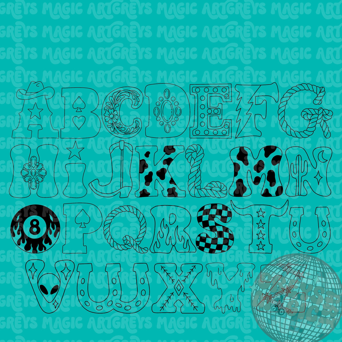 Fill In Your Own Western Alpha Set