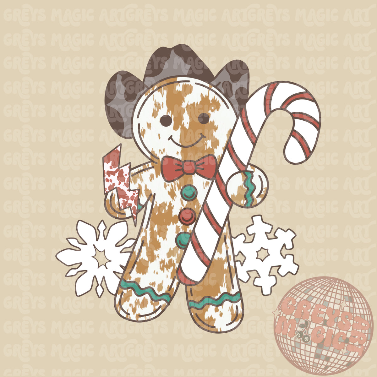 Boys Western Gingerbread Man PNG