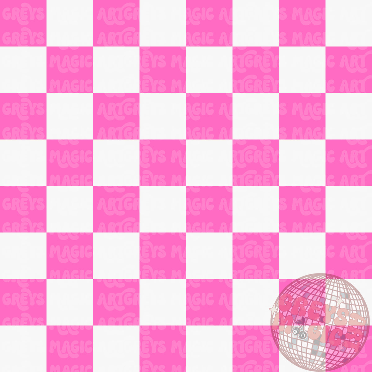 Fuchsia Pink And White Checkered