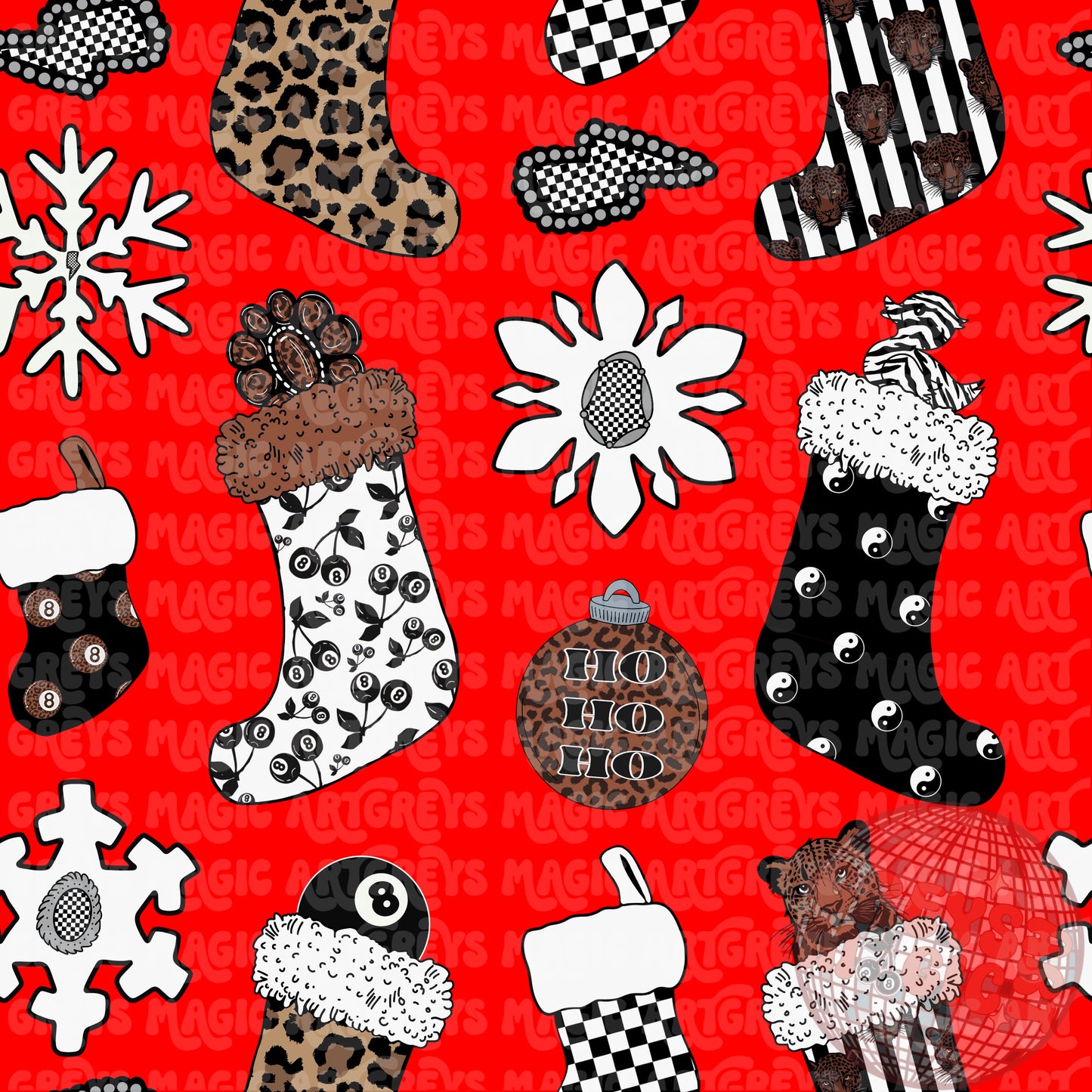 Retro Christmas Stocking Seamless File