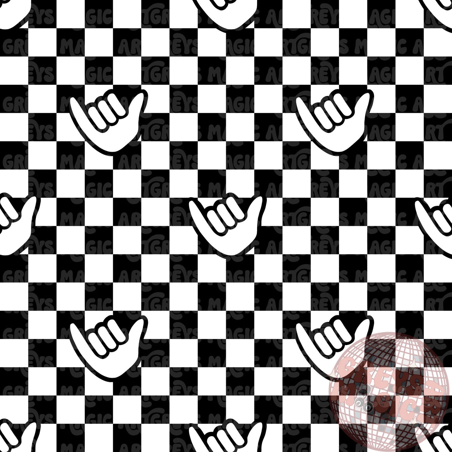 Checkered Rad Dude Hand Seamless File Coord