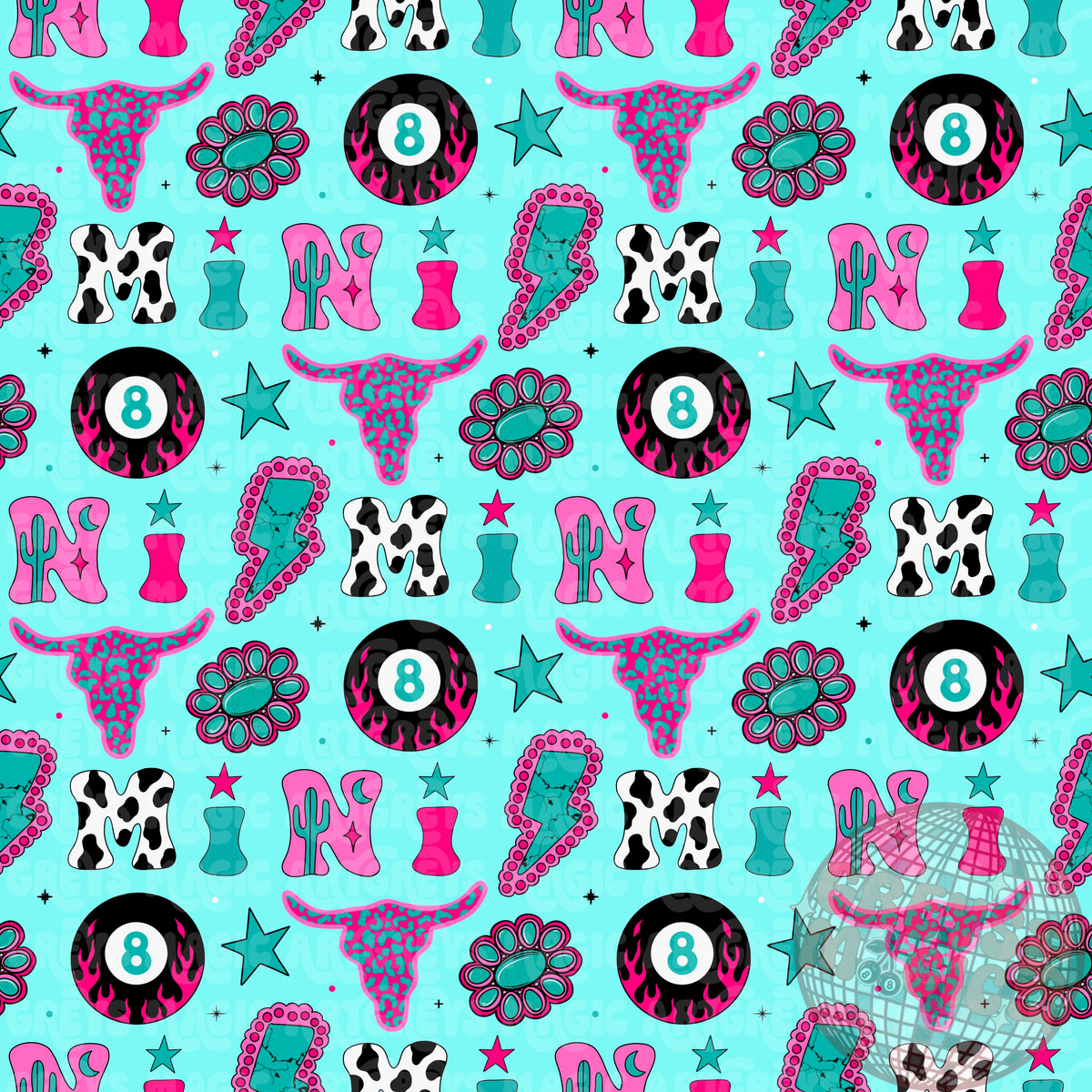 Western Pink And Turquoise Mini Seamless File