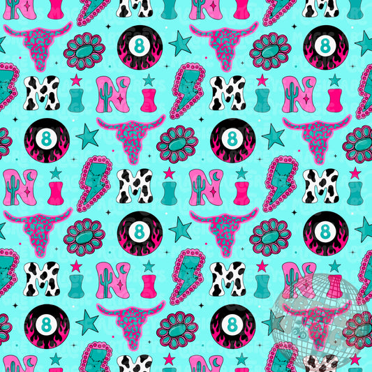 Western Pink And Turquoise Mini Seamless File