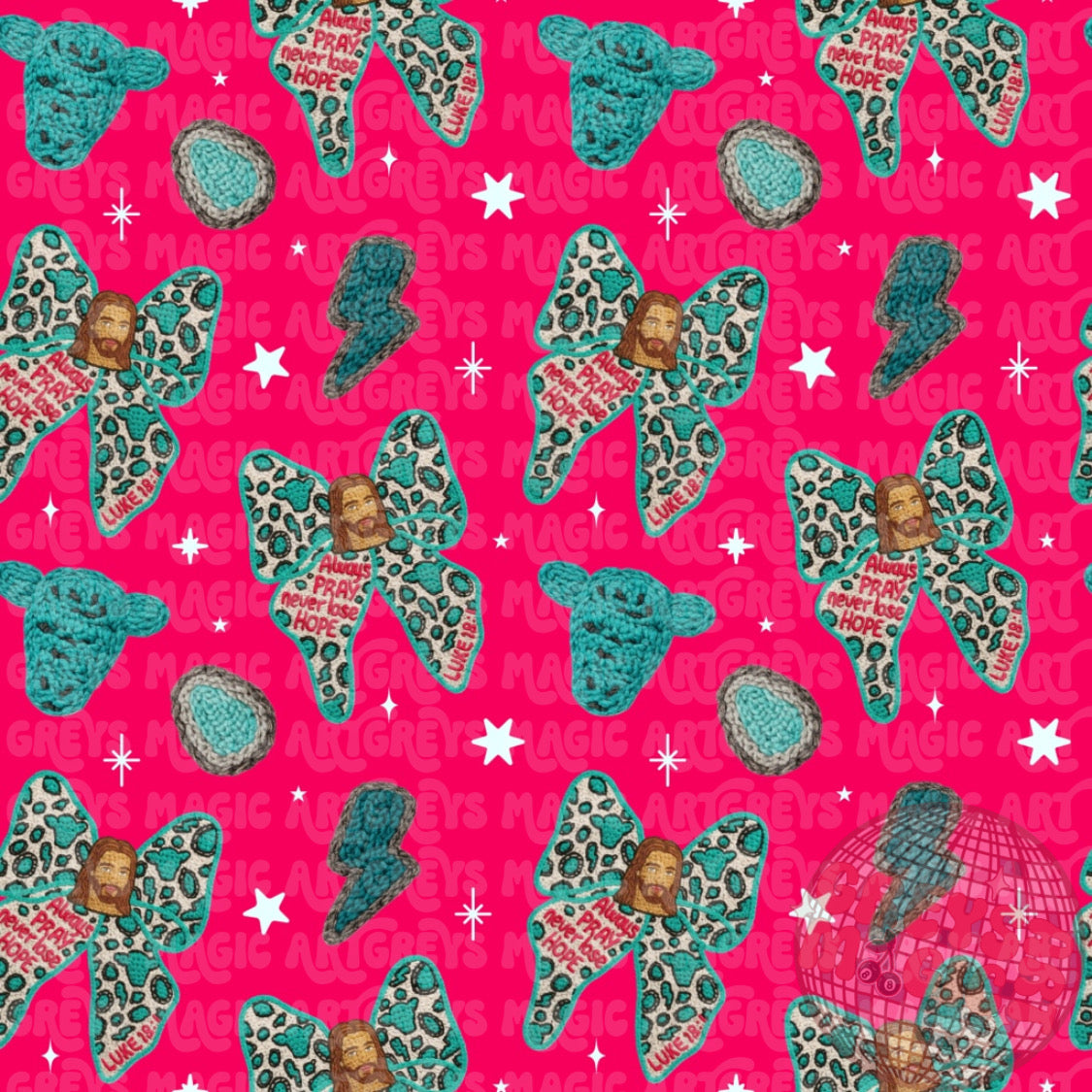 Hot Pink Crochet Western Bow Seamless File