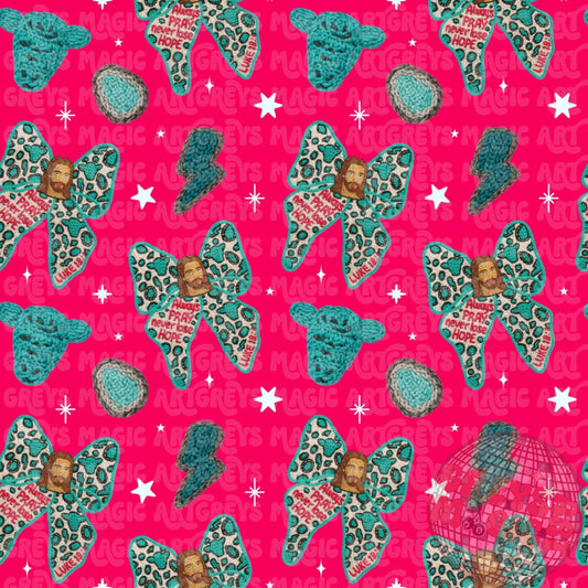 Hot Pink Crochet Western Bow Seamless File