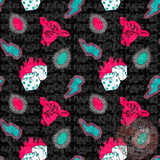 Black Cheetah Neon Western Mash Seamless File