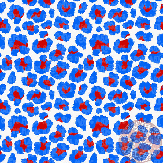 Red White And Blue Cheetah Seamless File