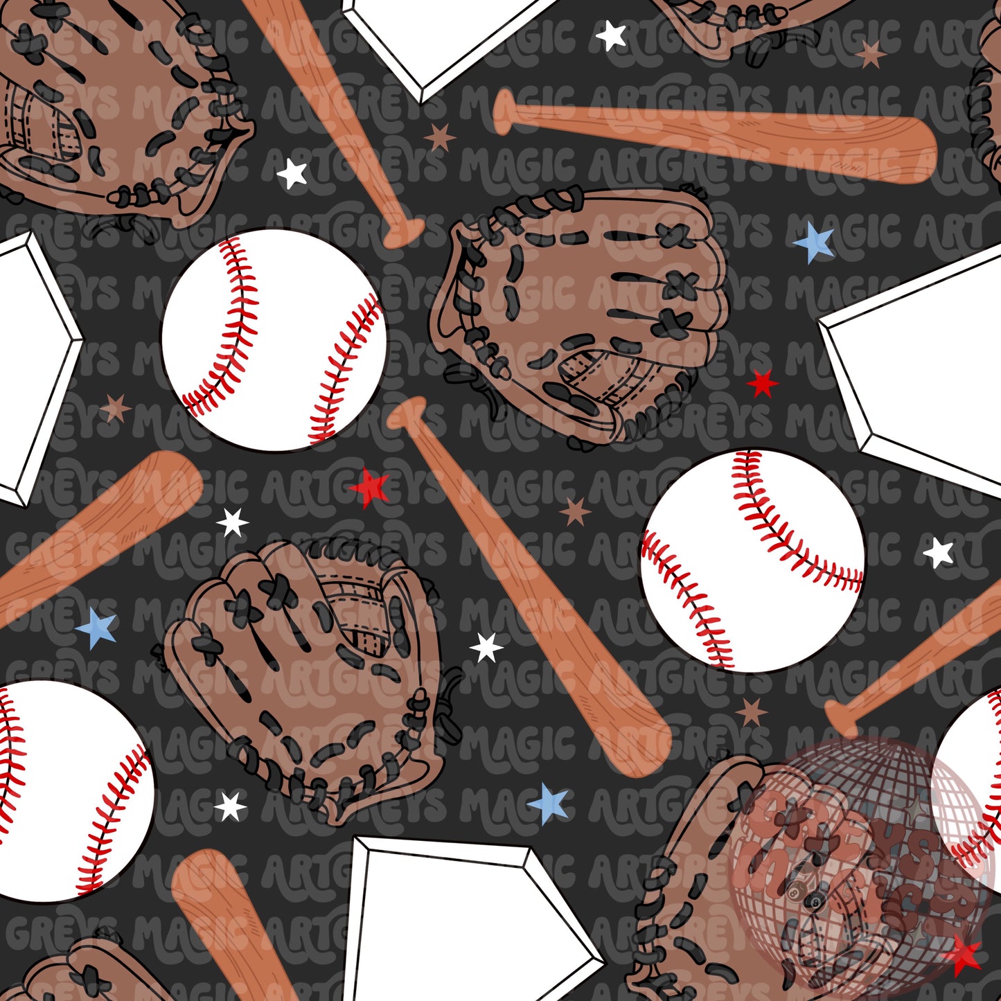 Black Baseball Seamless File
