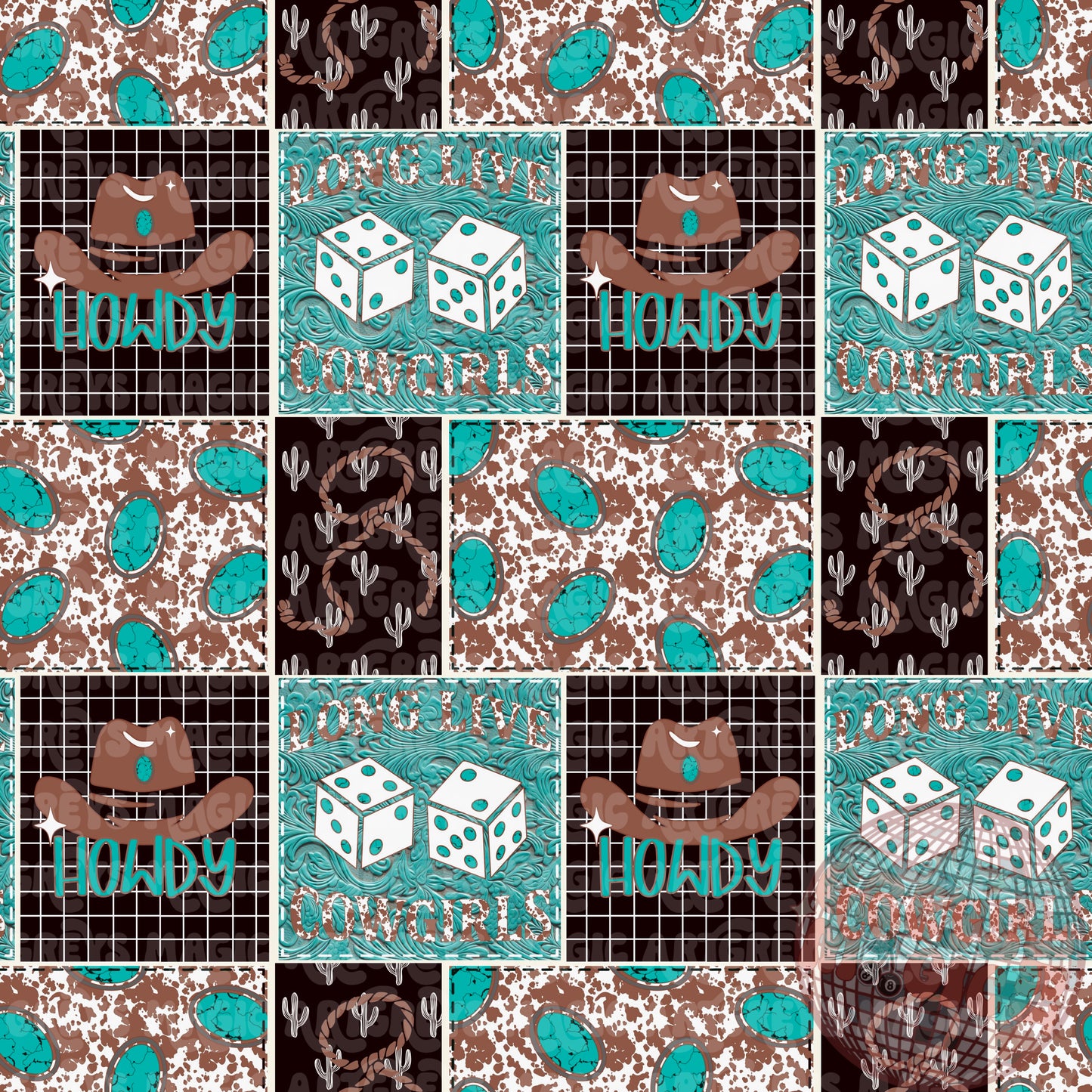 Long Live Cowgirls Patchwork Seamless File