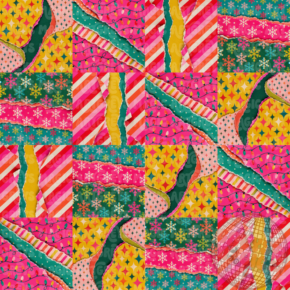 Christmas Wrapping Paper Checkered Seamless File
