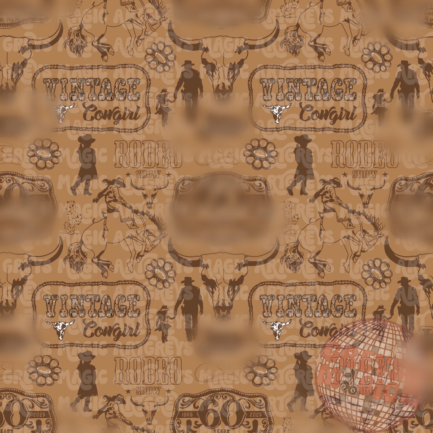 Vintage Paperbag Cowgirl Seamless File