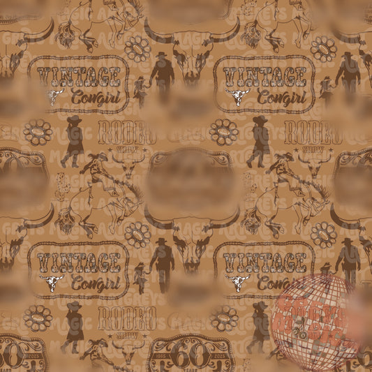 Vintage Paperbag Cowgirl Seamless File