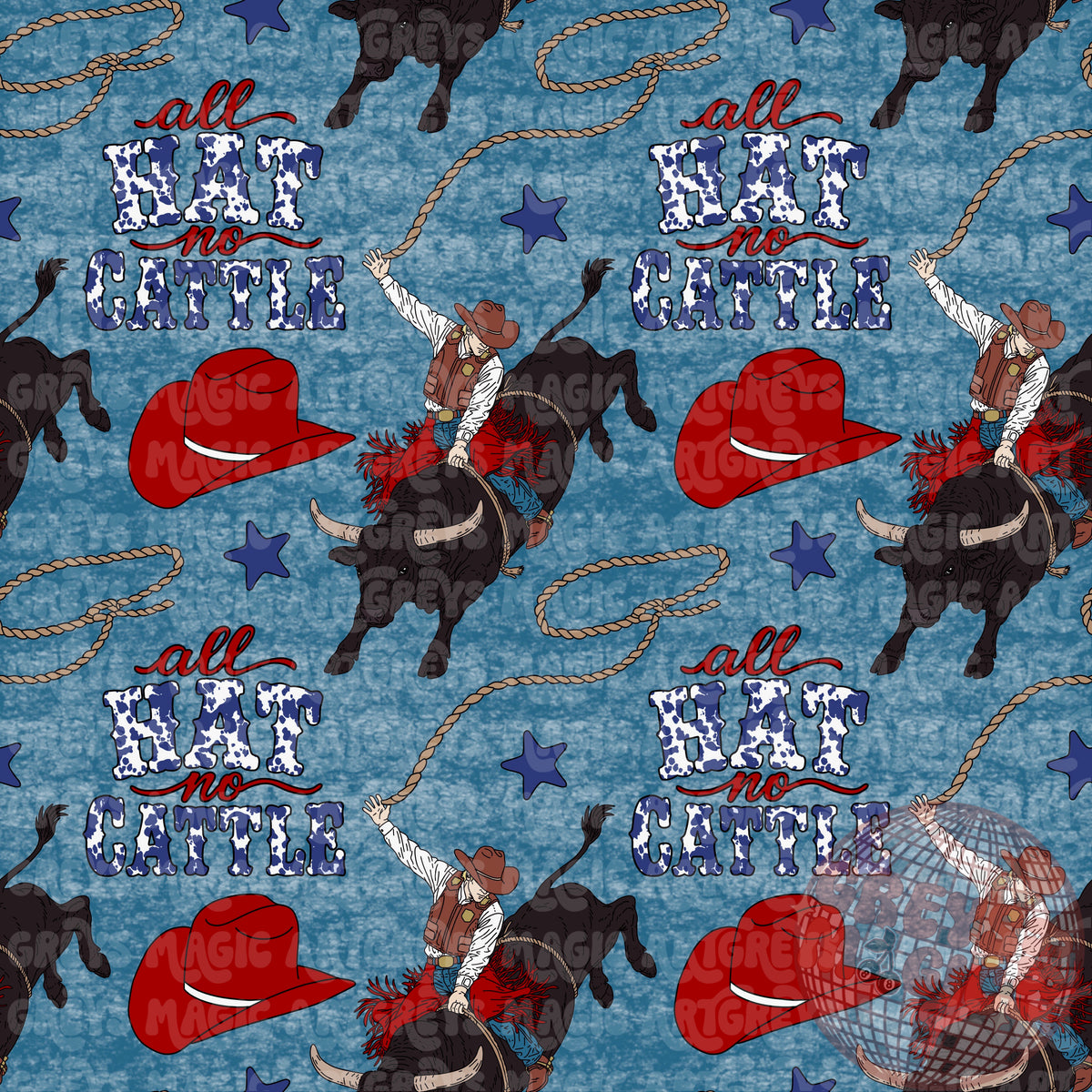 Distressed Blue All Hat No Cattle Seamless File