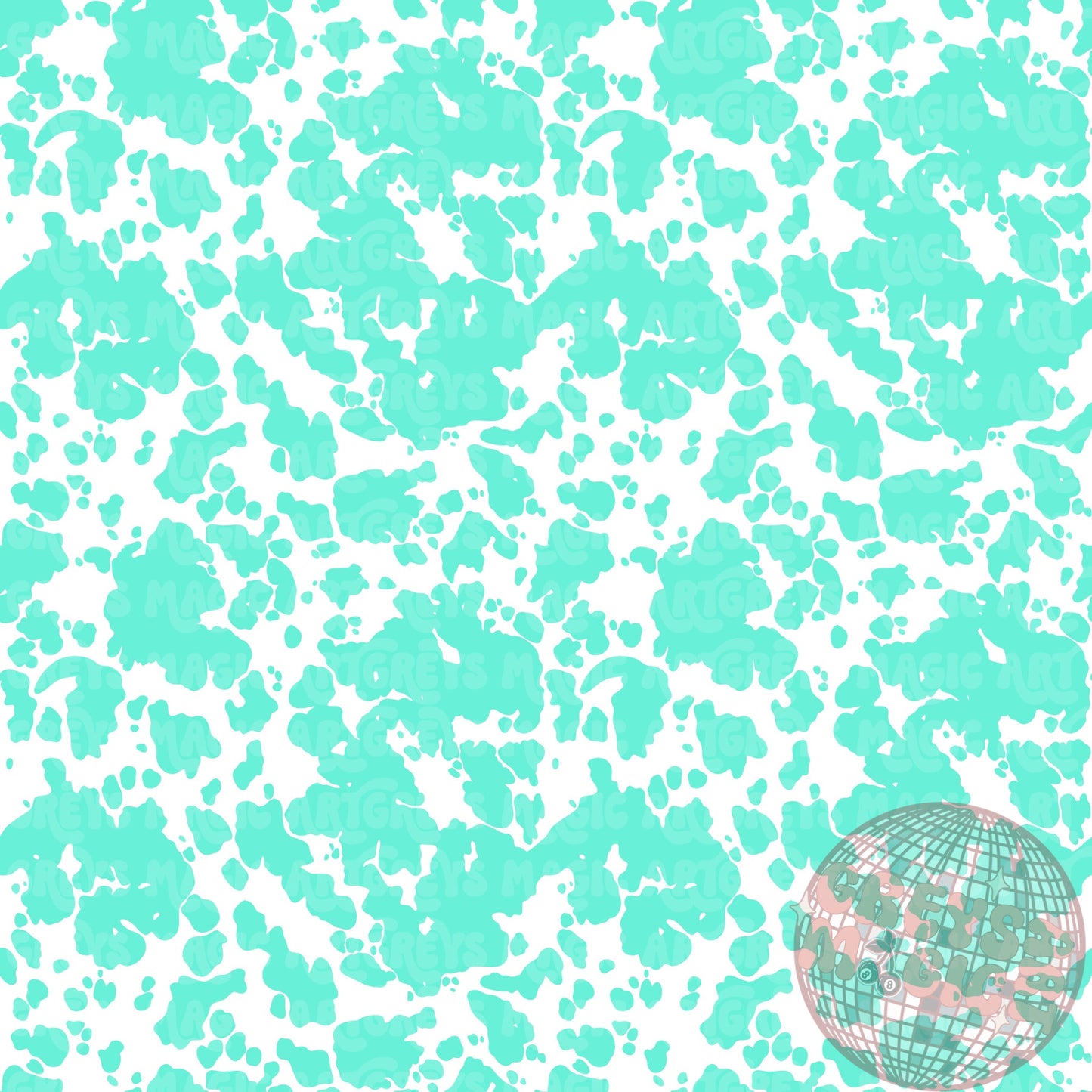 Teal Cowprint Seamless File