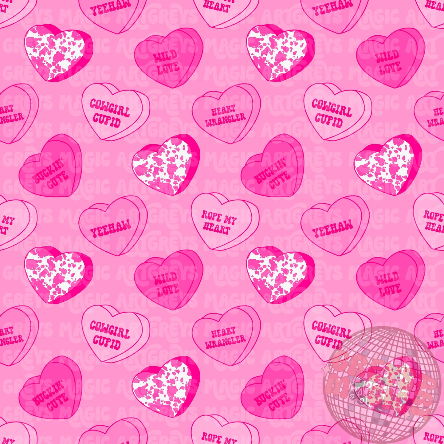 Pink Western Vday Hearts Seamless File