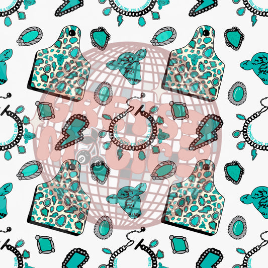 Western Bracelet Cow Tag Mashup Seamless File