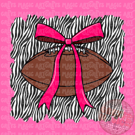 Zebra Football Bow PNG