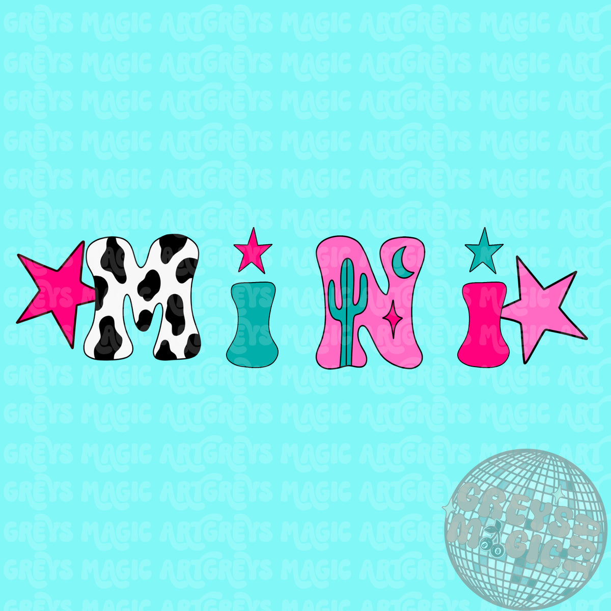 Western Pink And Turquouse Mini PNG