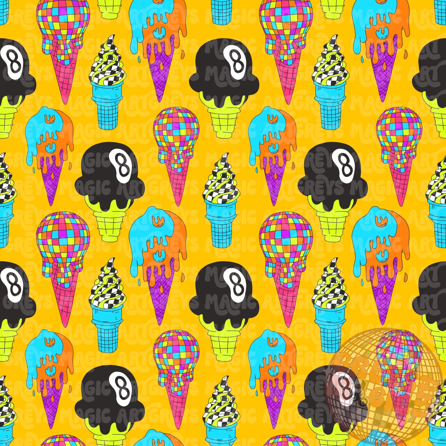 Retro Ice Cream Seamless File