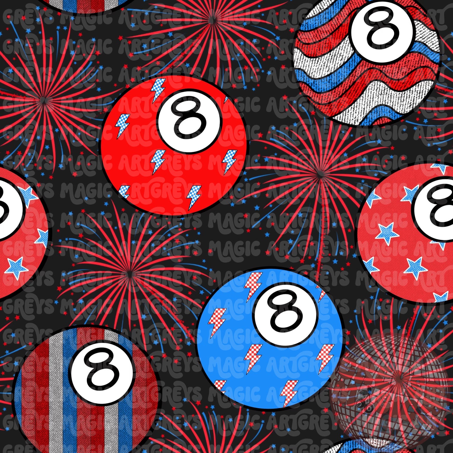 Boys Firework 8Ball Seamless File