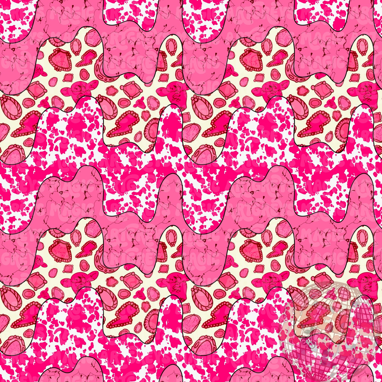 Pink Concho Stone Drip Seamless File