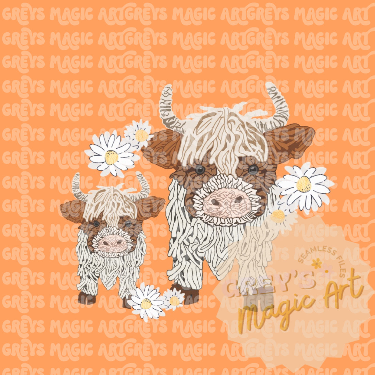 Daisy Highland Cow PNG