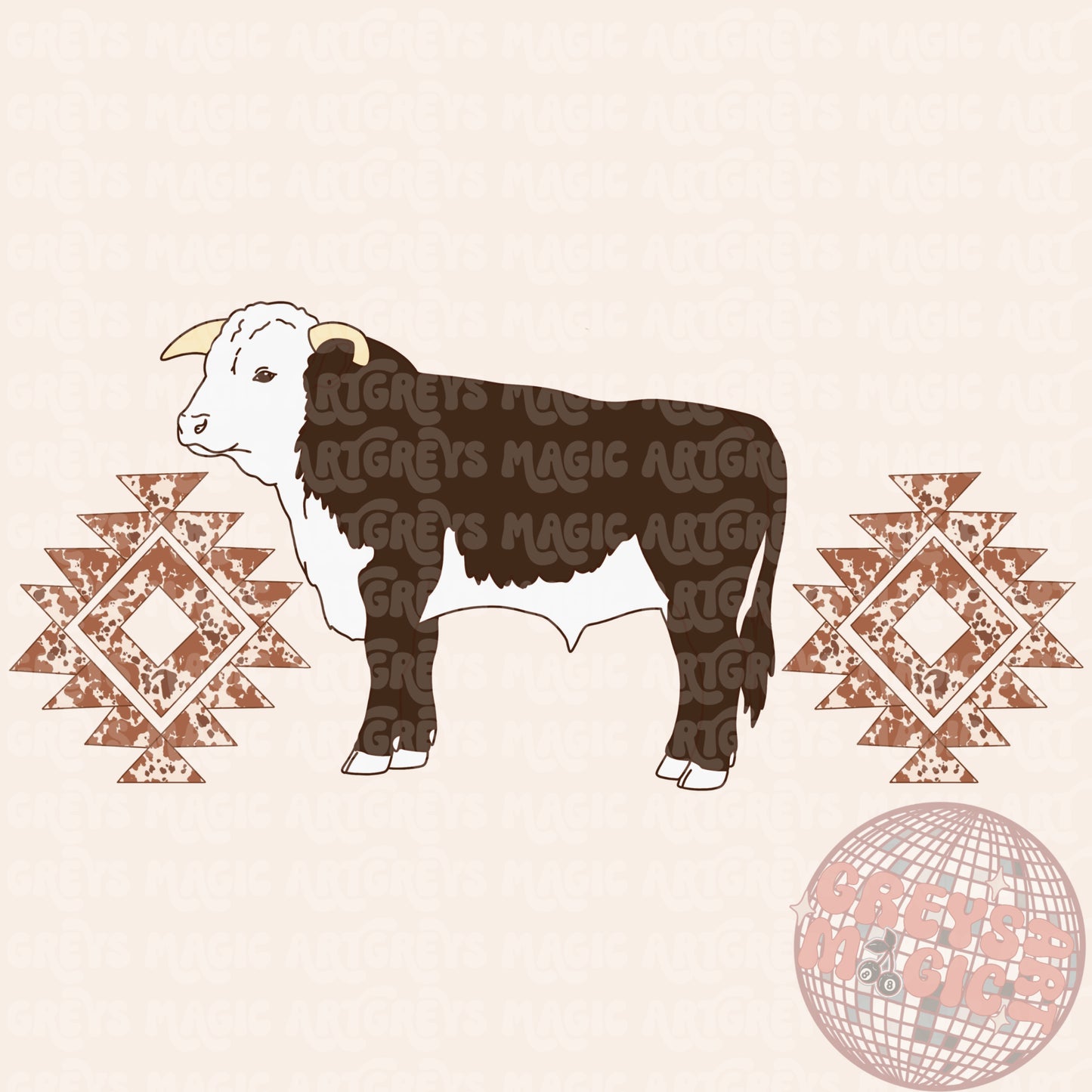 Cow And Aztec PNG